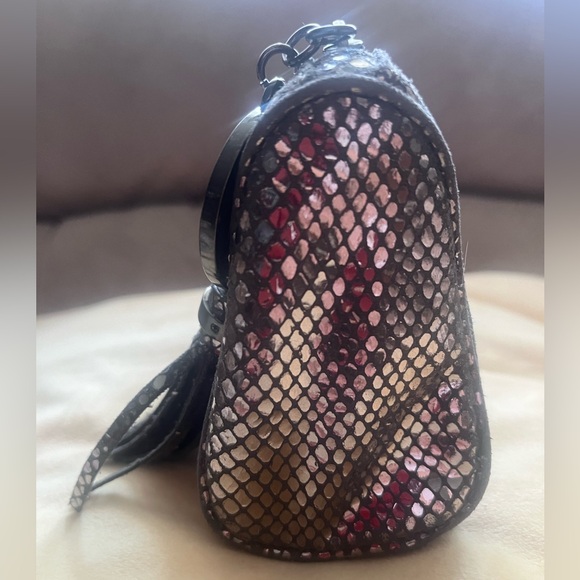 Michael Kors grey metallic faux snake skin design make up bag . - Picture 2 of 9